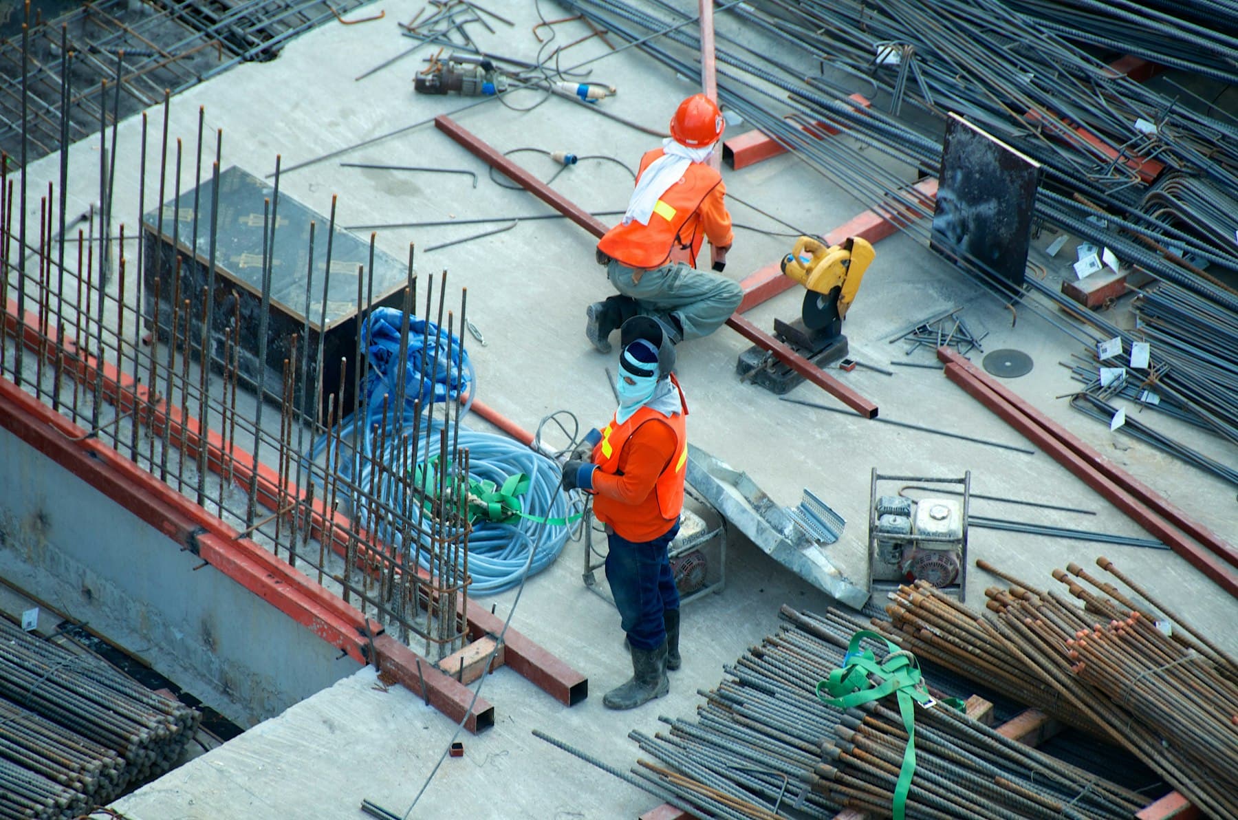 Tradesperson working on a residential construction project